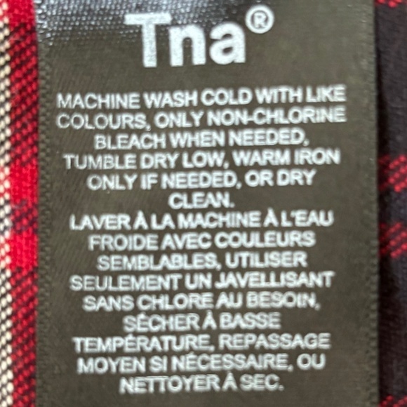 TNA men's plaid button down 100% cotton long sleeve shirt casual size M - Picture 10 of 11